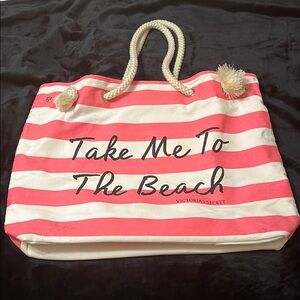 Victoria's Secret Pink and White Beach Tote